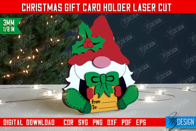 Christmas Gift Card Holder | Gift Card | Christmas Gift Idea | Greeting Card | Holidays | CNC File SVG Fly Design 