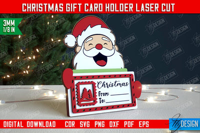 Christmas Gift Card Holder | Gift Card | Christmas Gift Idea | Greeting Card | Holidays | CNC File SVG Fly Design 