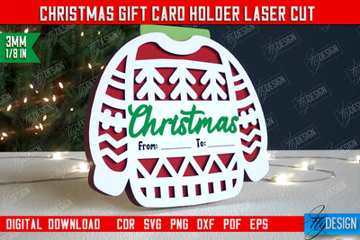 Christmas Gift Card Holder | Gift Card | Christmas Gift Idea | Greeting Card | Holidays | CNC File SVG Fly Design 