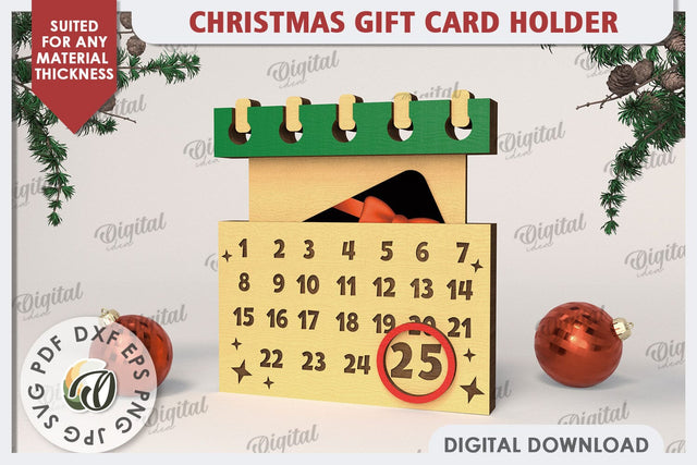 Christmas Gift Card Holder Laser Cut. Christmas Gift SVG SVG Evgenyia Guschina 