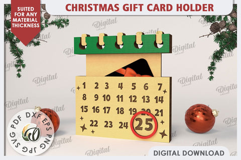 Christmas Gift Card Holder Laser Cut. Christmas Gift SVG SVG Evgenyia Guschina 