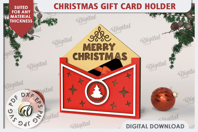 Christmas Gift Card Holder Laser Cut. Christmas Gift SVG SVG Evgenyia Guschina 