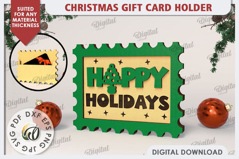 Christmas Gift Card Holder Laser Cut. Christmas Gift SVG SVG Evgenyia Guschina 