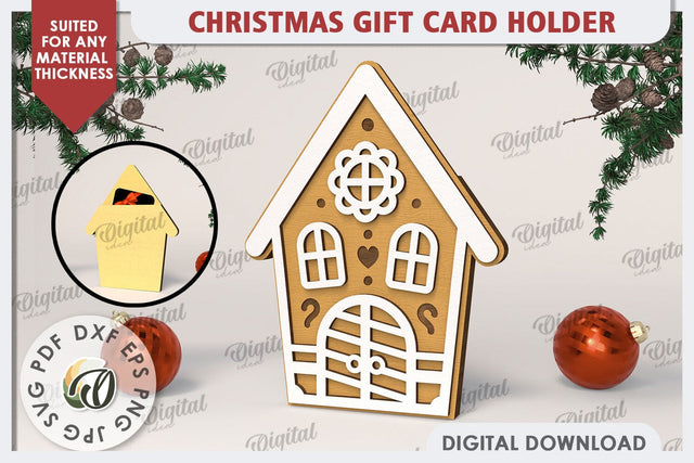 Christmas Gift Card Holder Laser Cut. Christmas Gift SVG SVG Evgenyia Guschina 