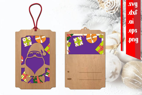 Christmas Gift Card Holder Laser cut SVG zafrans studio 