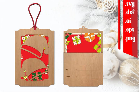 Christmas Gift Card Holder Laser cut SVG zafrans studio 