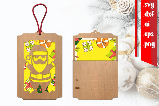 Christmas Gift Card Holder Laser cut SVG zafrans studio 