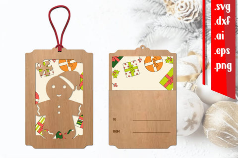 Christmas Gift Card Holder Laser cut SVG zafrans studio 