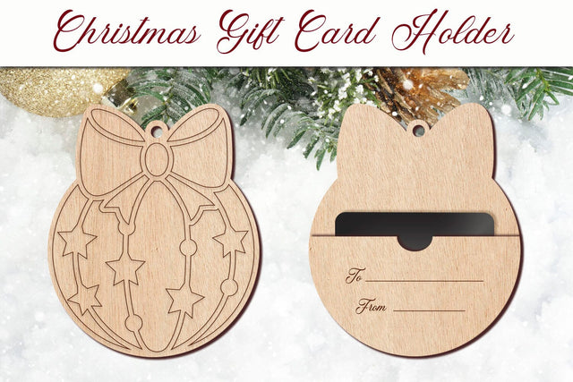 Christmas gift card holder, Layered card svg, Christmas ball SVG AnastasiyaArtDesign 