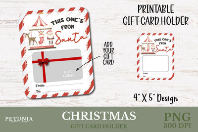 Christmas Gift Card Holder PNG Sublimation Petunia Digital Design 