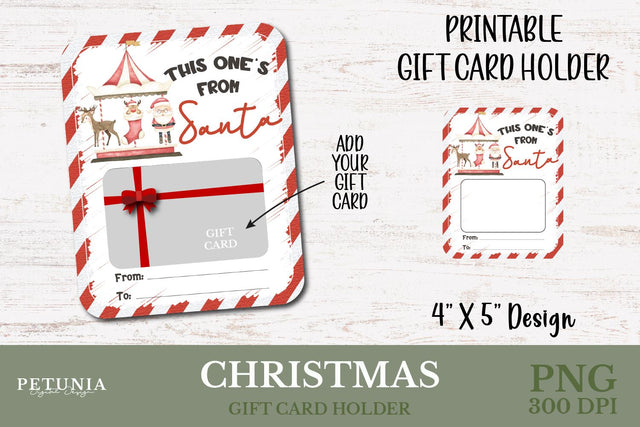 Christmas Gift Card Holder PNG Sublimation Petunia Digital Design 