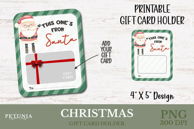 Christmas Gift Card Holder PNG Sublimation Petunia Digital Design 