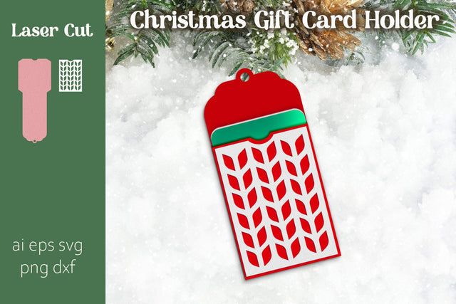 Christmas gift card holder svg, 3d Holiday papercraft SVG AnastasiyaArtDesign 