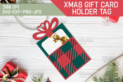 Christmas Gift Card Holder Tag. 3D Layered Paper Cut 3D Paper Evgenyia Guschina 