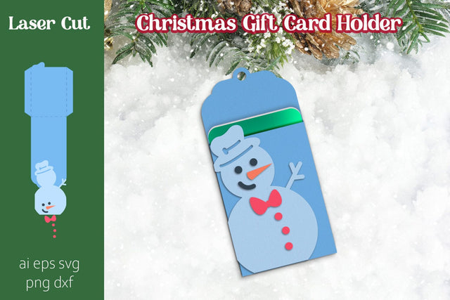 Christmas gift card holder with snowman svg papercut 3D Paper AnastasiyaArtDesign 
