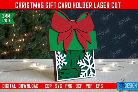 Christmas Gift Card Holders Bundle | Gift Card | Christmas Gift Idea | Greeting Card | Holidays | CNC Files SVG Fly Design 