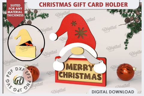 Christmas Gift Card Holders Laser Cut Bundle. Christmas Gift SVG Evgenyia Guschina 