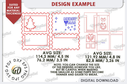 Christmas Gift Card Holders Laser Cut Bundle. Christmas Gift SVG Evgenyia Guschina 