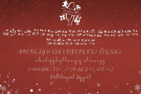 Christmas Gift Monogram Font Prasetya Letter 