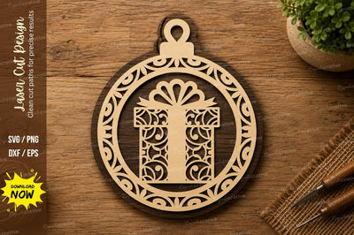 Christmas Gift Ornament Laser Cut SVG Design SVG Regulrcrative 