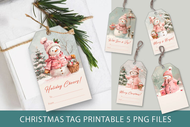 Christmas gift tag, Christmas label tags Sublimation KMarinaDesign 