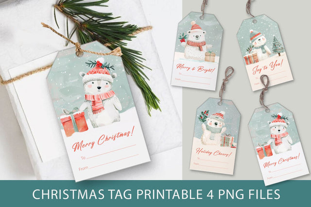 Christmas gift tag, holiday gift tags, festive gift tags, Sublimation KMarinaDesign 