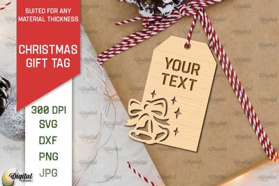 Christmas Gift Tag Laser Cut. Merry Christmas SVG Design SVG Evgenyia Guschina 