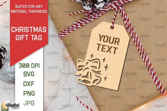 Christmas Gift Tag Laser Cut. Merry Christmas SVG Design SVG Evgenyia Guschina 