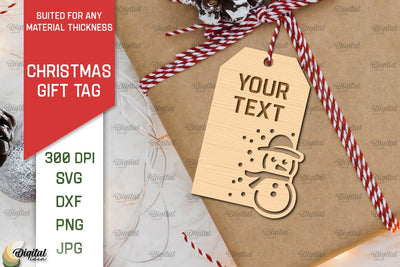 Christmas Gift Tag Laser Cut. Merry Christmas SVG Design SVG Evgenyia Guschina 