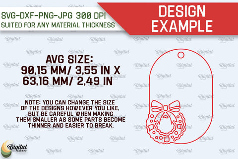 Christmas Gift Tag Laser Cut. Merry Christmas SVG Design SVG Evgenyia Guschina 