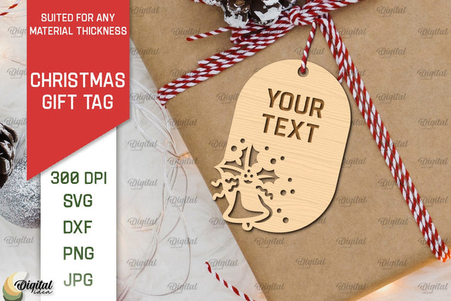 Christmas Gift Tag Laser Cut. Merry Christmas SVG Design SVG Evgenyia Guschina 