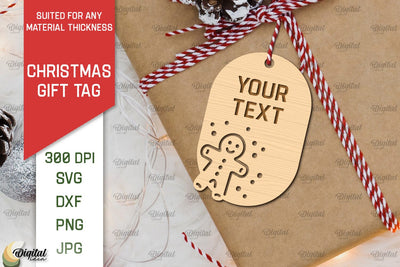 Christmas Gift Tag Laser Cut. Merry Christmas SVG Design SVG Evgenyia Guschina 