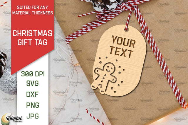 Christmas Gift Tag Laser Cut. Merry Christmas SVG Design SVG Evgenyia Guschina 