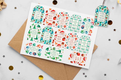 Christmas gift tag prinatbles Sublimation KMarinaDesign 