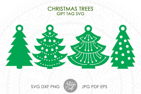 Christmas gift tag SVG bundle, Christmas paper project, laser cut files SVG Artisan Craft SVG 