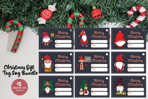 Christmas Gift Tag Svg Bundle - Gnome Gift Labels SVG jacpot007 