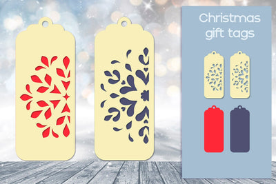 Christmas gift tag with snowflake svg, Layered papercut SVG AnastasiyaArtDesign 