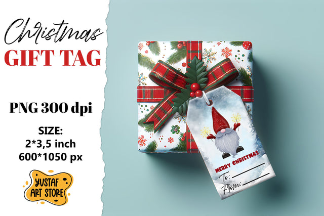 Christmas Gift Tags. Christmas gnome labels design Sublimation Yustaf Art Store 