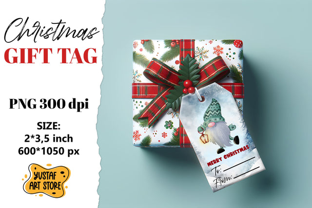 Christmas Gift Tags. Christmas gnome labels design Sublimation Yustaf Art Store 