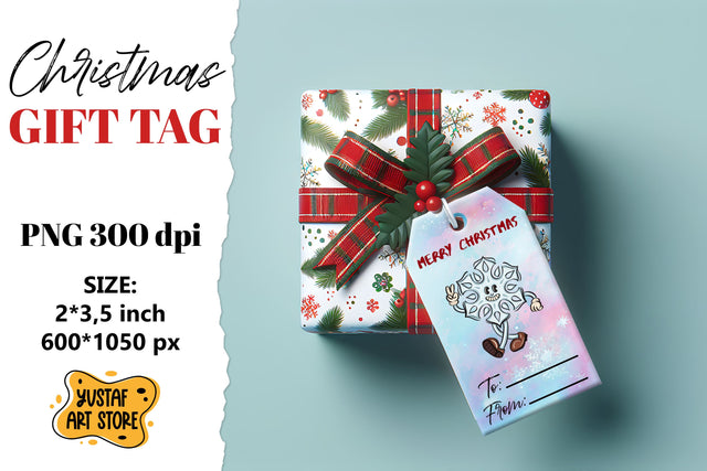 Christmas Gift Tags. Christmas labels retro mascot design Sublimation Yustaf Art Store 