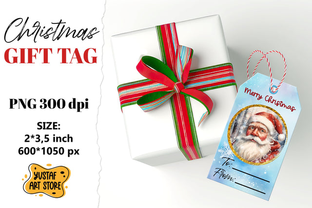 Christmas Gift Tags. Christmas labels Santa Claus design Sublimation Yustaf Art Store 