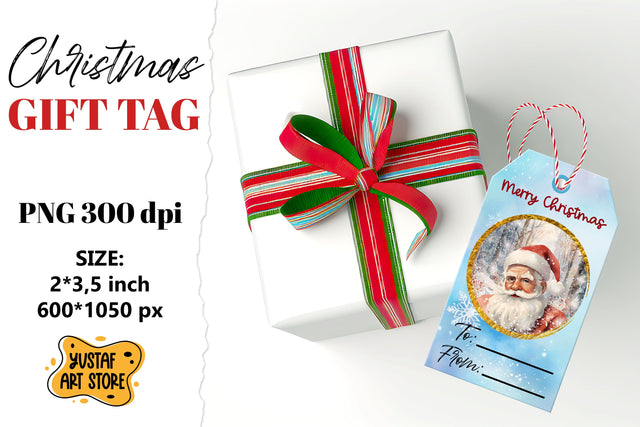 Christmas Gift Tags. Christmas labels Santa Claus design Sublimation Yustaf Art Store 