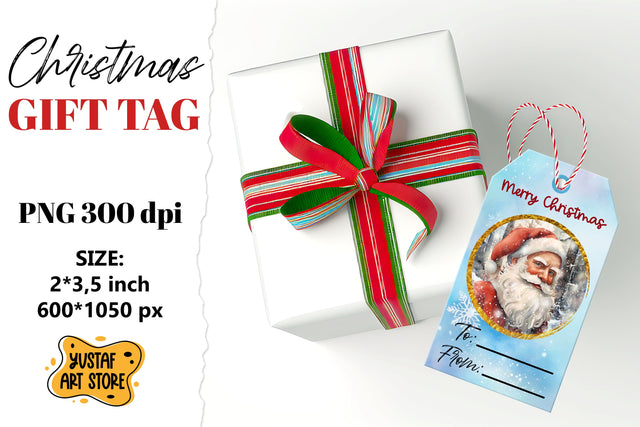 Christmas Gift Tags. Christmas labels Santa Claus design Sublimation Yustaf Art Store 
