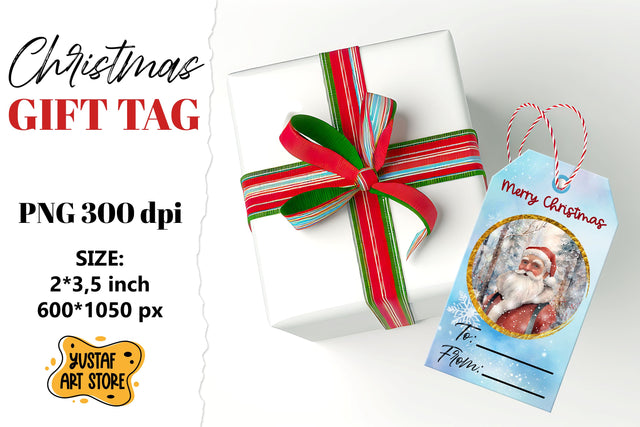 Christmas Gift Tags. Christmas labels Santa Claus design Sublimation Yustaf Art Store 