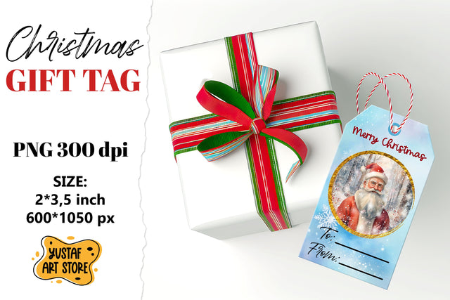 Christmas Gift Tags. Christmas labels Santa Claus design Sublimation Yustaf Art Store 