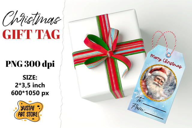 Christmas Gift Tags. Christmas labels Santa Claus design Sublimation Yustaf Art Store 