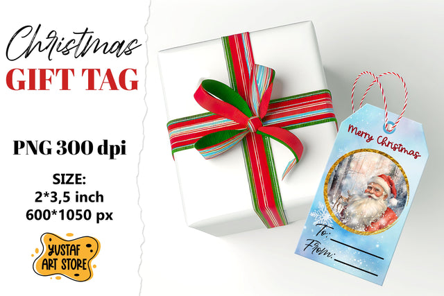 Christmas Gift Tags. Christmas labels Santa Claus design Sublimation Yustaf Art Store 