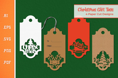 Christmas Gift Tags - Paper Cut SVG 1 SVG Slim Studio 