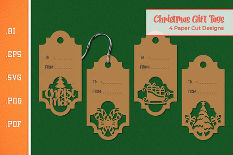 Christmas Gift Tags - Paper Cut SVG 1 SVG Slim Studio 