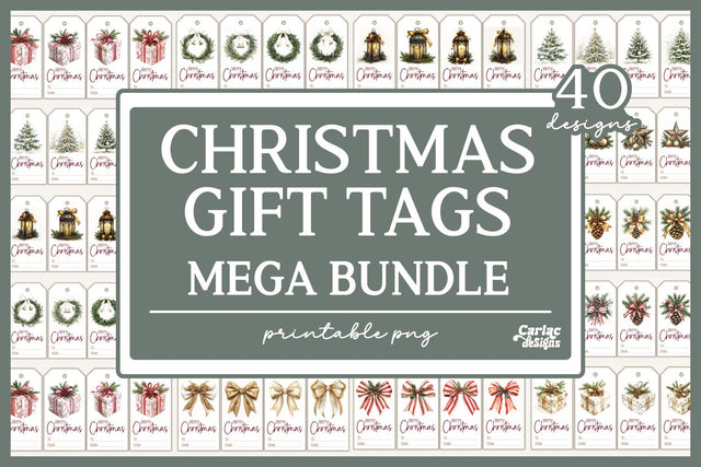 Christmas Gift Tags, Printable Tags Sublimation Carla C Designs 